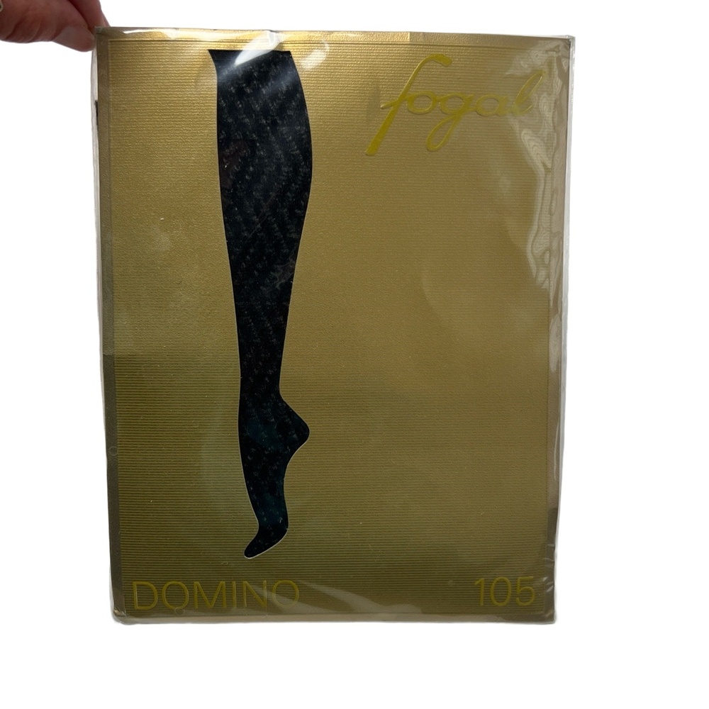 Fogal Size Medium Domino‎ 105 Pantyhose Rhombic Pattern Sheer Noir Black NWT